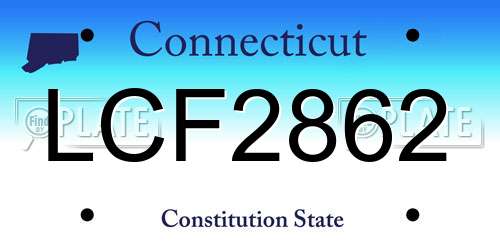 LCF2862 Connecticut License Plate
