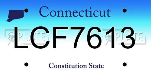 LCF7613 Connecticut License Plate