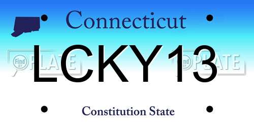 LCKY13 Connecticut License Plate