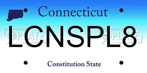 LCNSPL8 Connecticut License Plate