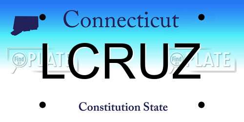 LCRUZ Connecticut License Plate