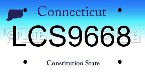 LCS9668 Connecticut License Plate