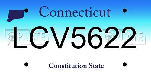 LCV5622 Connecticut License Plate