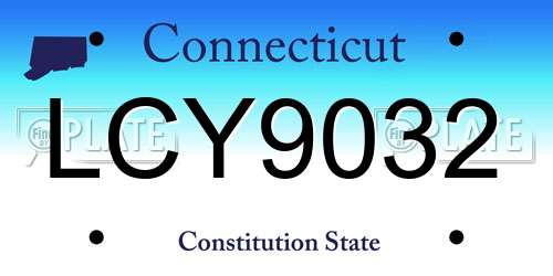 LCY9032 Connecticut License Plate