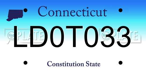 LD0T033 Connecticut License Plate
