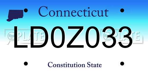LD0Z033 Connecticut License Plate