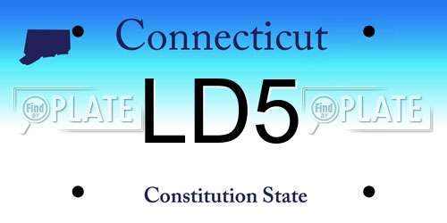 LD5 Connecticut License Plate