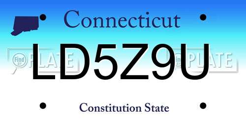 LD5Z9U Connecticut License Plate