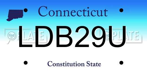 LDB29U Connecticut License Plate