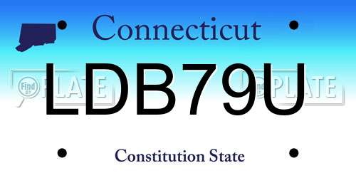LDB79U Connecticut License Plate