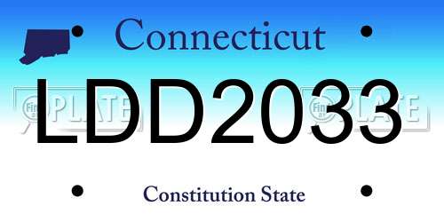 LDD2033 Connecticut License Plate