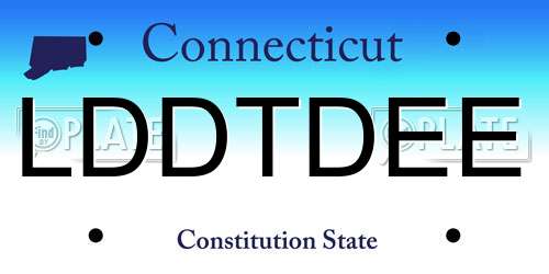 LDDTDEE Connecticut License Plate