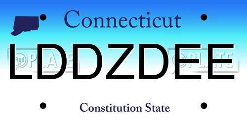 LDDZDEE Connecticut License Plate