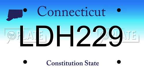 LDH229 Connecticut License Plate