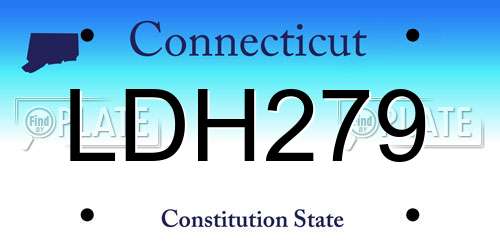LDH279 Connecticut License Plate
