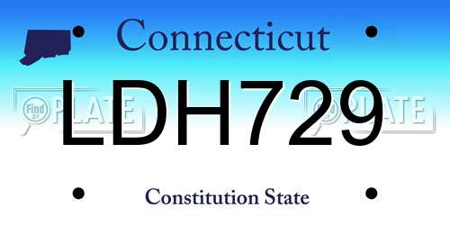 LDH729 Connecticut License Plate