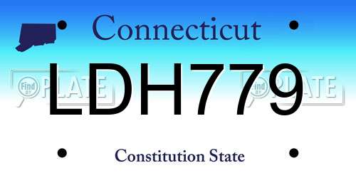 LDH779 Connecticut License Plate