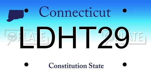 LDHT29 Connecticut License Plate