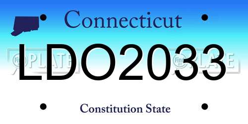 LDO2033 Connecticut License Plate