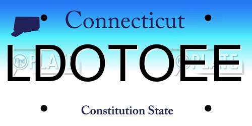 LDOTOEE Connecticut License Plate