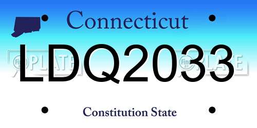LDQ2033 Connecticut License Plate