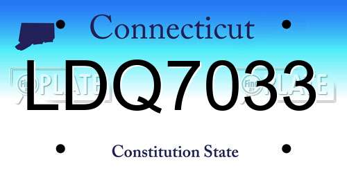 LDQ7033 Connecticut License Plate