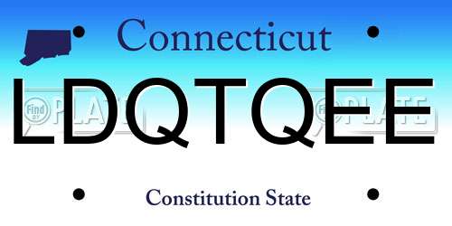 LDQTQEE Connecticut License Plate