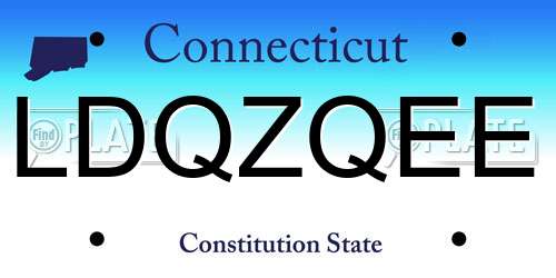 LDQZQEE Connecticut License Plate