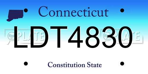LDT4830 Connecticut License Plate