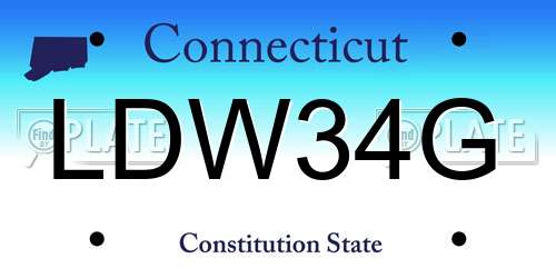 LDW34G Connecticut License Plate