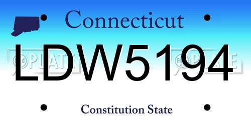 LDW5194 Connecticut License Plate