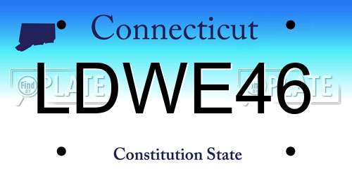 LDWE46 Connecticut License Plate