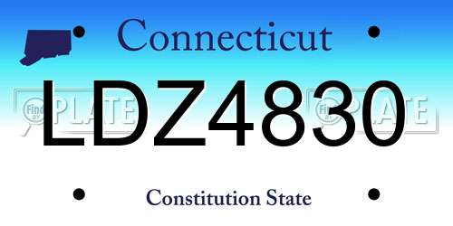 LDZ4830 Connecticut License Plate