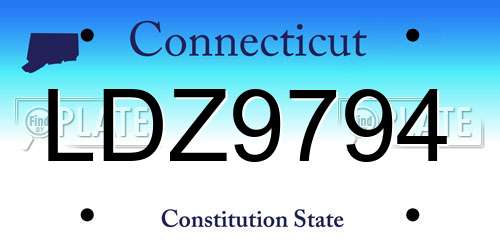 LDZ9794 Connecticut License Plate