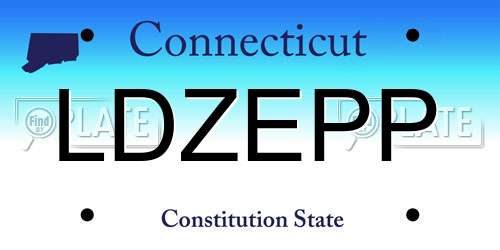 LDZEPP Connecticut License Plate
