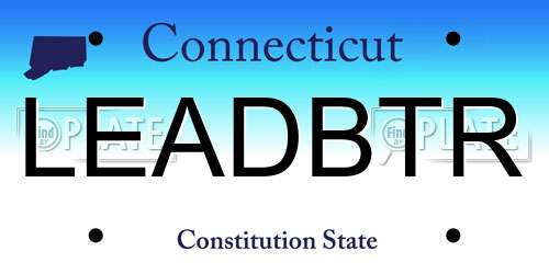 LEADBTR Connecticut License Plate