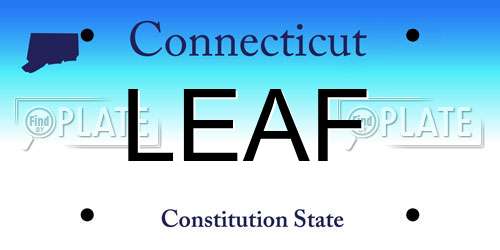 LEAF Connecticut License Plate