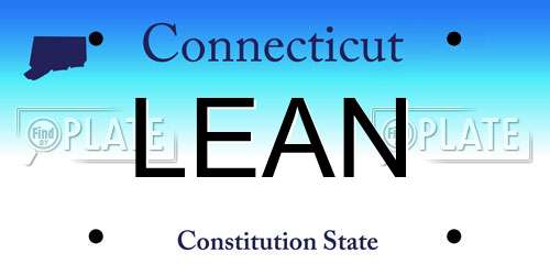 LEAN Connecticut License Plate