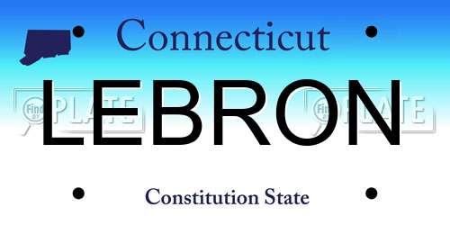 LEBRON Connecticut License Plate