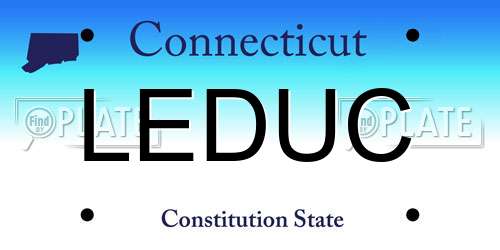 LEDUC Connecticut License Plate