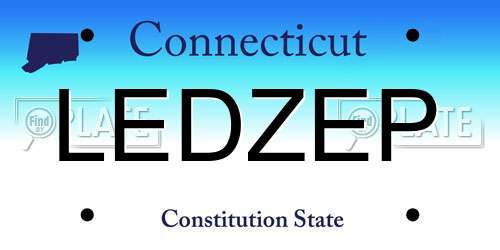 LEDZEP Connecticut License Plate