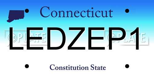 LEDZEP1 Connecticut License Plate