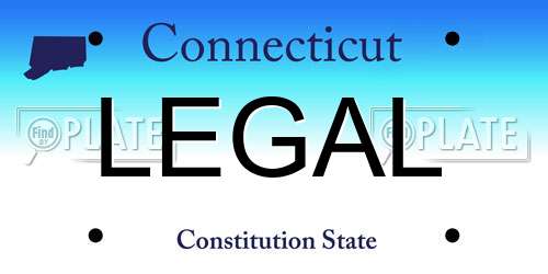 LEGAL Connecticut License Plate