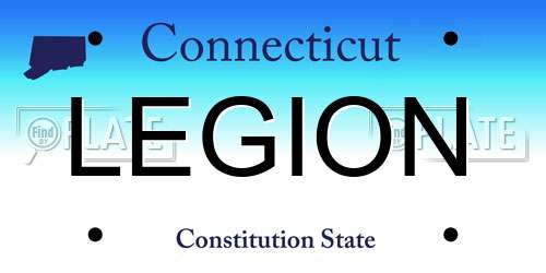 LEGION Connecticut License Plate