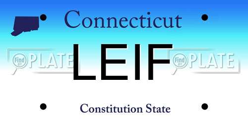 LEIF Connecticut License Plate