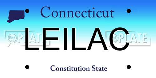 LEILAC Connecticut License Plate