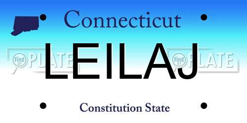 LEILAJ Connecticut License Plate