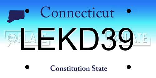 LEKD39 Connecticut License Plate