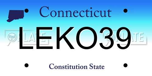 LEKO39 Connecticut License Plate