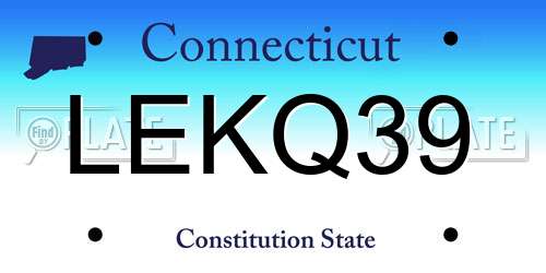 LEKQ39 Connecticut License Plate